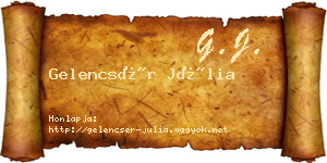Gelencsér Júlia névjegykártya